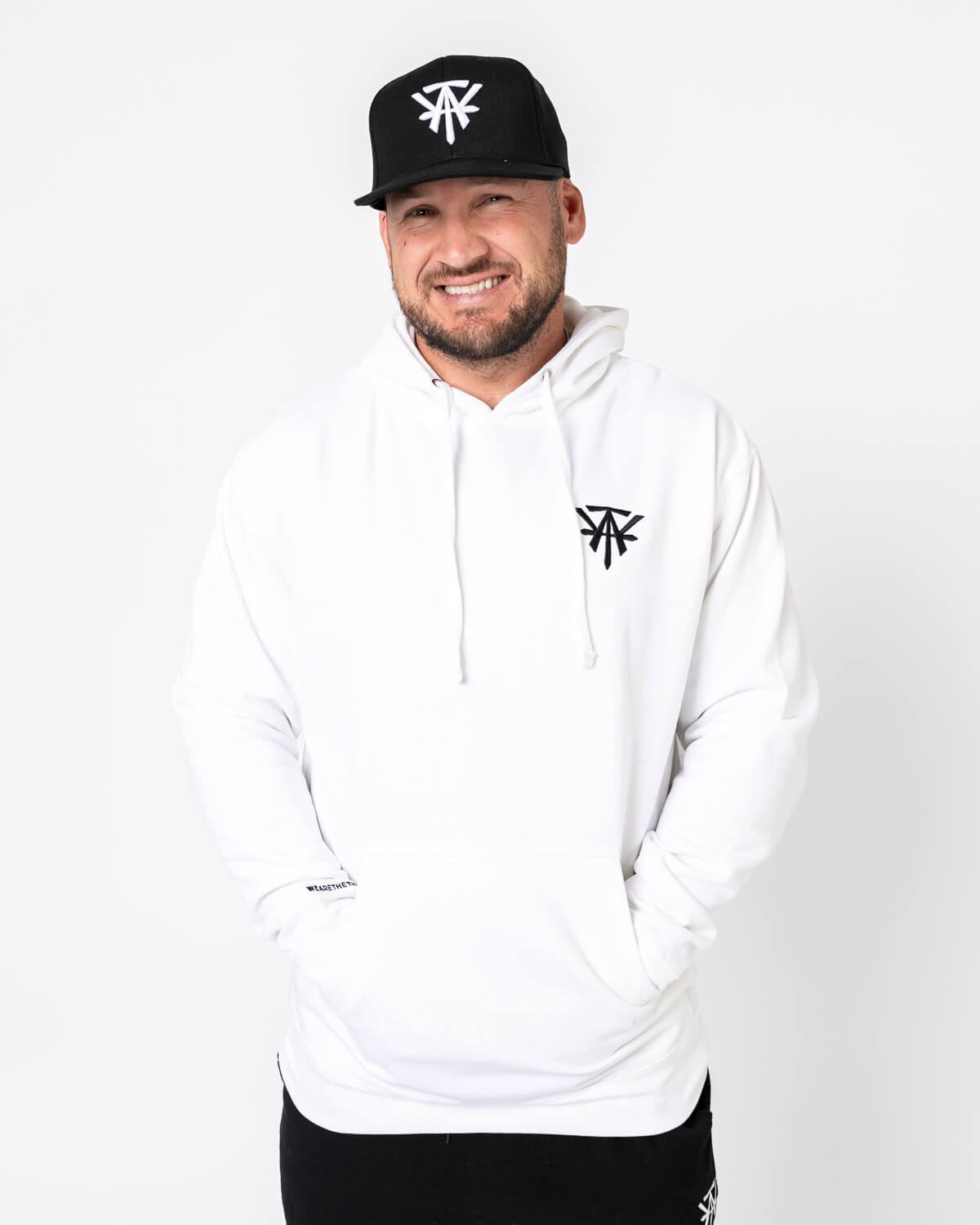 Hoodie with Chest Logo - White