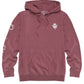 Queen's Edition Heathered Mauve Hoodie With White Chest Logo