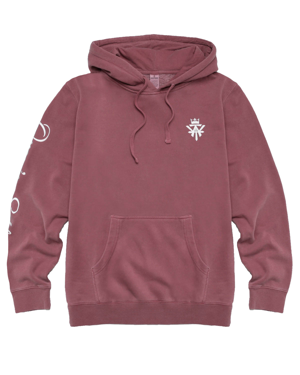 Queen's Edition Heathered Mauve Hoodie With White Chest Logo