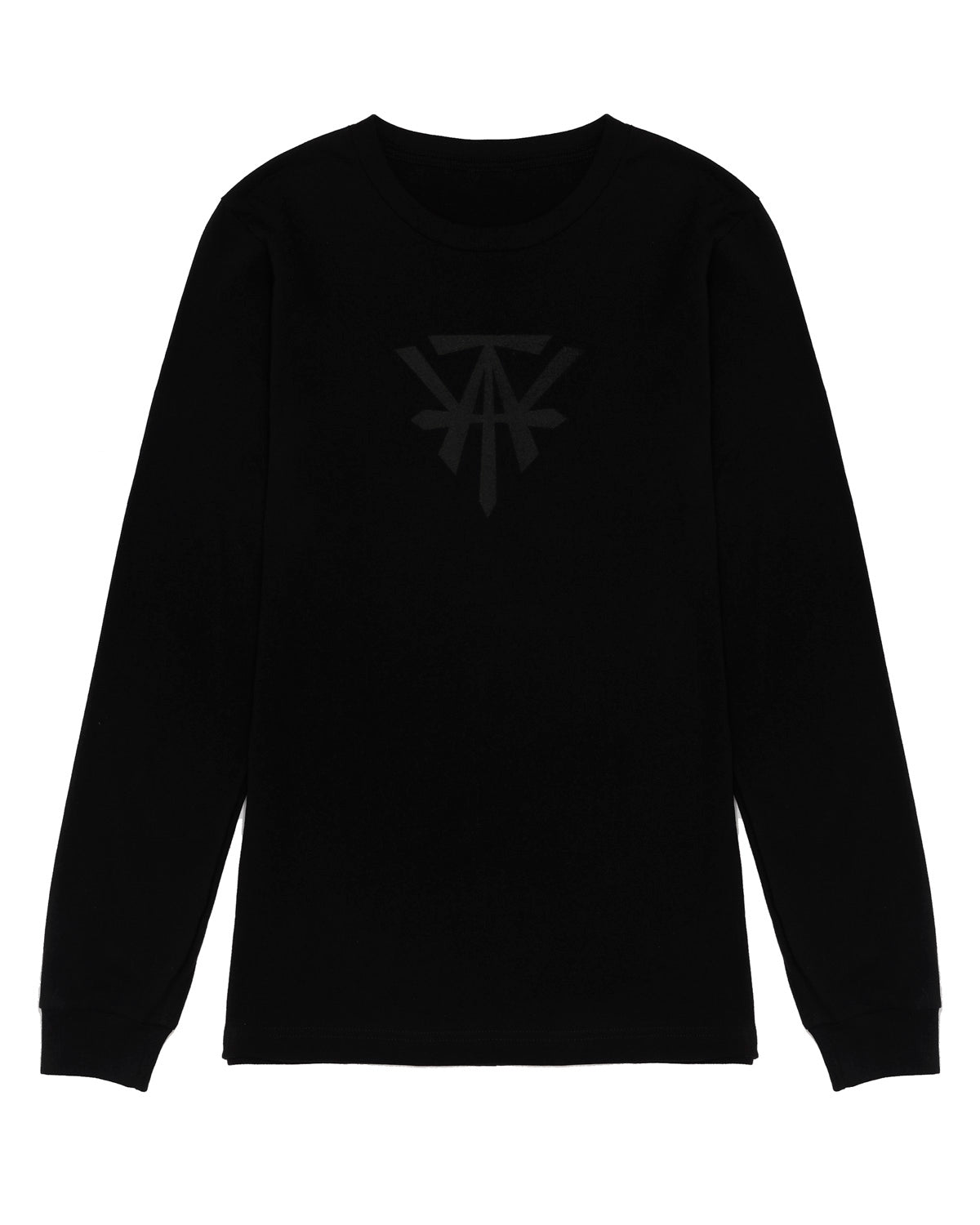 Dark Gray Logo + Text Long Sleeve - Black