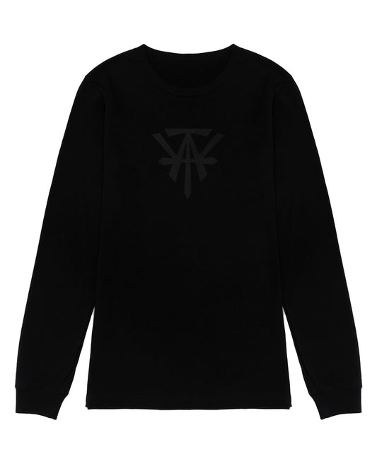 Dark Gray Logo + Text Long Sleeve - Black