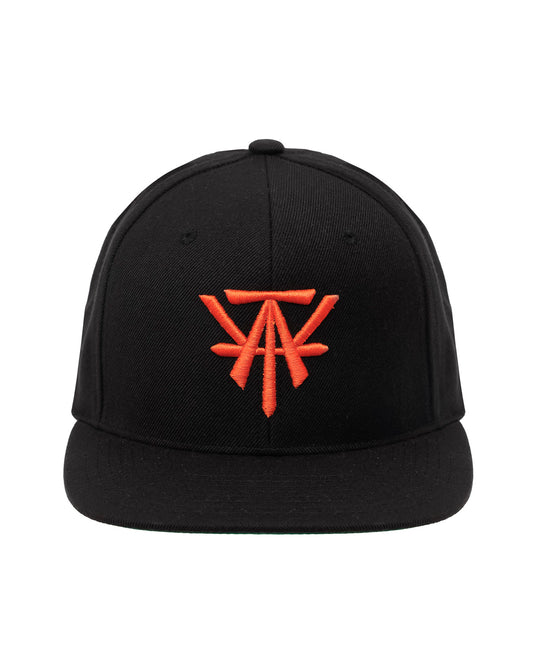 WATT Snapback Flat Brim Hat - Black